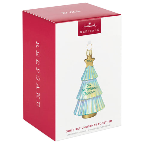 Our First Christmas Together 2024 Glass 2024 Hallmark Keepsake Ornament Hallmark Keepsake Ornament Hallmark   