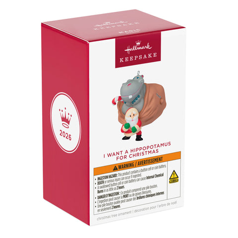 Hallmark I Want a Hippopotamus for Christmas Musical Ornament Hallmark