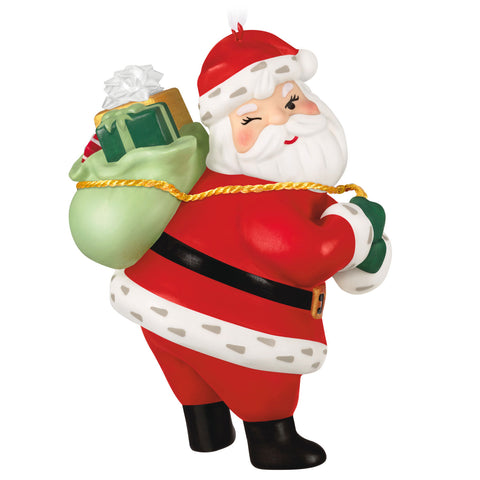 Hallmark Vintage Santa Porcelain Ornament Hallmark