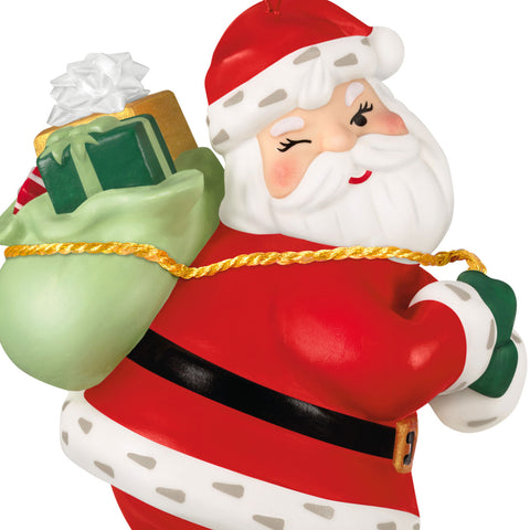 Hallmark Vintage Santa Porcelain Ornament Hallmark