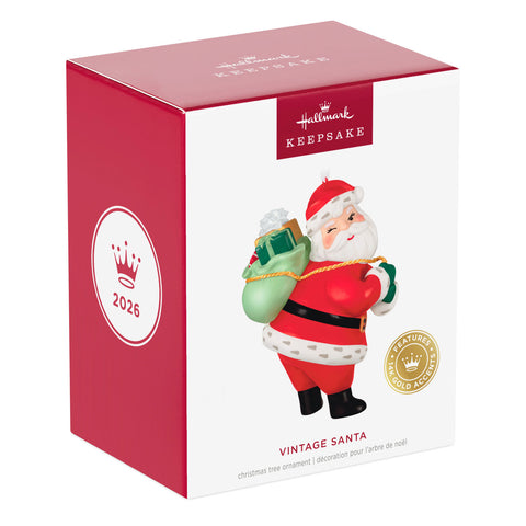 Hallmark Vintage Santa Porcelain Ornament Hallmark