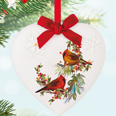 Christmas Cardinals Porcelain 2024 Hallmark Keepsake Ornament Hallmark Keepsake Ornament Hallmark   