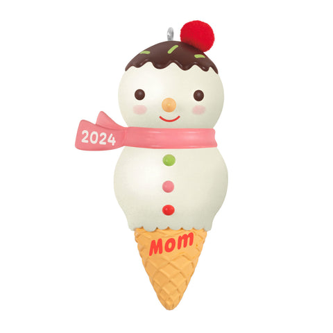 Mom Snowman Ice Cream Cone 2024 2024 Hallmark Keepsake Ornament Hallmark Keepsake Ornament Hallmark Default Title  