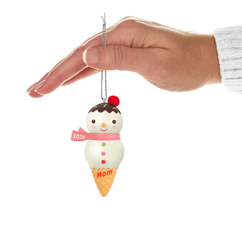 Mom Snowman Ice Cream Cone 2024 2024 Hallmark Keepsake Ornament Hallmark Keepsake Ornament Hallmark   