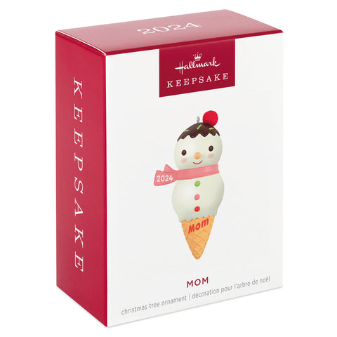 Mom Snowman Ice Cream Cone 2024 2024 Hallmark Keepsake Ornament Hallmark Keepsake Ornament Hallmark   