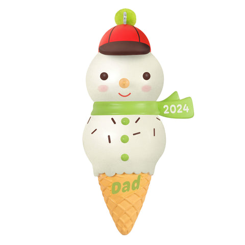 Dad Snowman Ice Cream Cone 2024 2024 Hallmark Keepsake Ornament Hallmark Keepsake Ornament Hallmark Default Title  