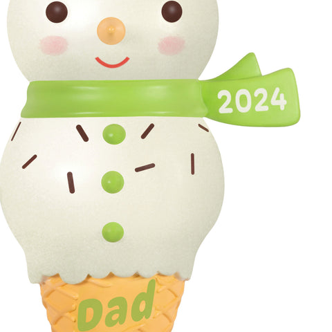 Dad Snowman Ice Cream Cone 2024 2024 Hallmark Keepsake Ornament Hallmark Keepsake Ornament Hallmark   