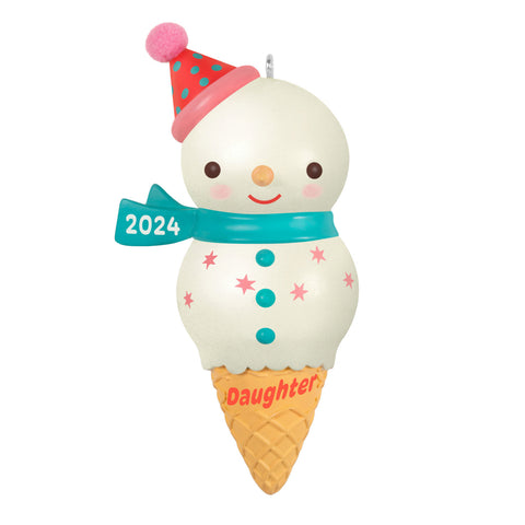 Daughter Snowman Ice Cream Cone 2024 2024 Hallmark Keepsake Ornament Hallmark Keepsake Ornament Hallmark Default Title  