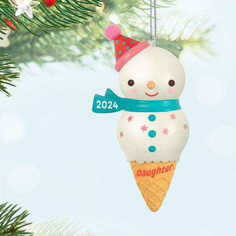 Daughter Snowman Ice Cream Cone 2024 2024 Hallmark Keepsake Ornament Hallmark Keepsake Ornament Hallmark   