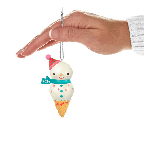 Daughter Snowman Ice Cream Cone 2024 2024 Hallmark Keepsake Ornament Hallmark Keepsake Ornament Hallmark   