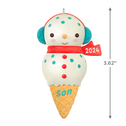 Son Snowman Ice Cream Cone 2024 2024 Hallmark Keepsake Ornament Hallmark Keepsake Ornament Hallmark   