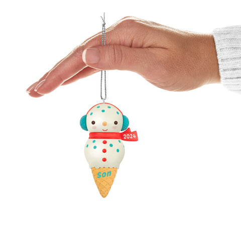 Son Snowman Ice Cream Cone 2024 2024 Hallmark Keepsake Ornament Hallmark Keepsake Ornament Hallmark   