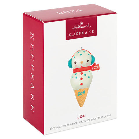 Son Snowman Ice Cream Cone 2024 2024 Hallmark Keepsake Ornament Hallmark Keepsake Ornament Hallmark   