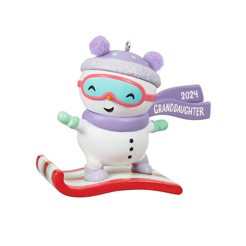 Granddaughter Snowboarding Snowman 2024 2024 Hallmark Keepsake Ornament Hallmark Keepsake Ornament Hallmark Default Title  