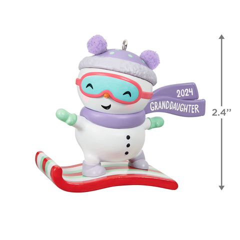 Granddaughter Snowboarding Snowman 2024 2024 Hallmark Keepsake Ornament Hallmark Keepsake Ornament Hallmark   