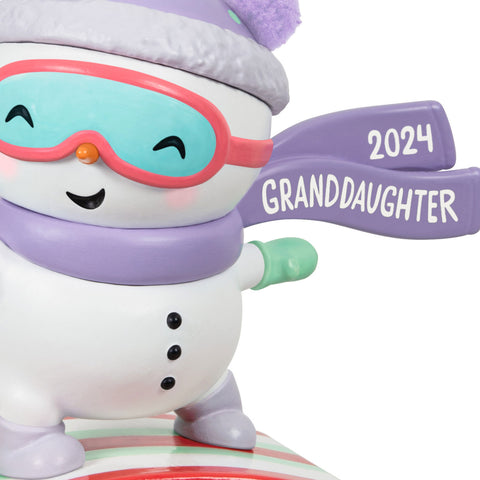 Granddaughter Snowboarding Snowman 2024 2024 Hallmark Keepsake Ornament Hallmark Keepsake Ornament Hallmark   