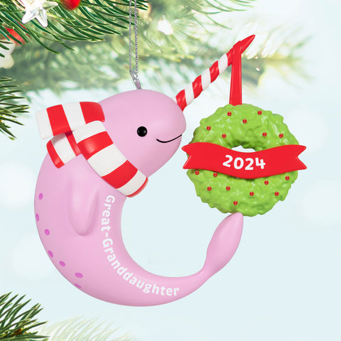 Great-Granddaughter Narwhal 2024 2024 Hallmark Keepsake Ornament Hallmark Keepsake Ornament Hallmark   