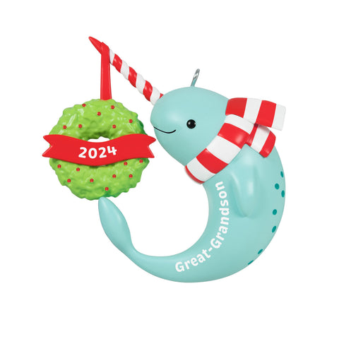 Great-Grandson Narwhal 2024 2024 Hallmark Keepsake Ornament Hallmark Keepsake Ornament Hallmark Default Title  