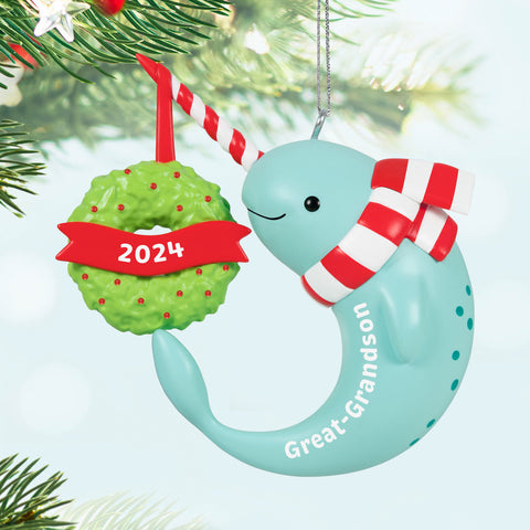 Great-Grandson Narwhal 2024 2024 Hallmark Keepsake Ornament Hallmark Keepsake Ornament Hallmark   