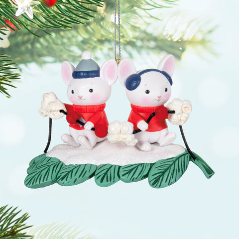 Merry Mice With Popcorn Garland 2024 Hallmark Keepsake Ornament Hallmark Keepsake Ornament Hallmark   