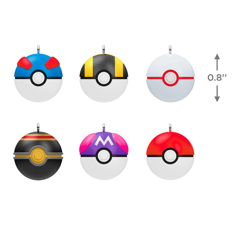 Mini Pokémon Poké Balls 2024 Hallmark Keepsake Ornaments, Set of 6 Hallmark Keepsake Ornament Hallmark   