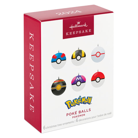 Mini Pokémon Poké Balls 2024 Hallmark Keepsake Ornaments, Set of 6 Hallmark Keepsake Ornament Hallmark   