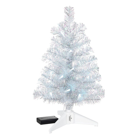 Miniature Silver and White Pre-Lit Christmas Tree, 18.75" Hallmark Keepsake Ornament Hallmark   