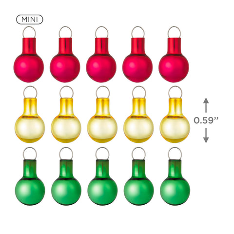 Mini Festive Red, Gold and Green Glass 2024 Hallmark Keepsake Ornaments, Set of 15 Hallmark Keepsake Ornament Hallmark   