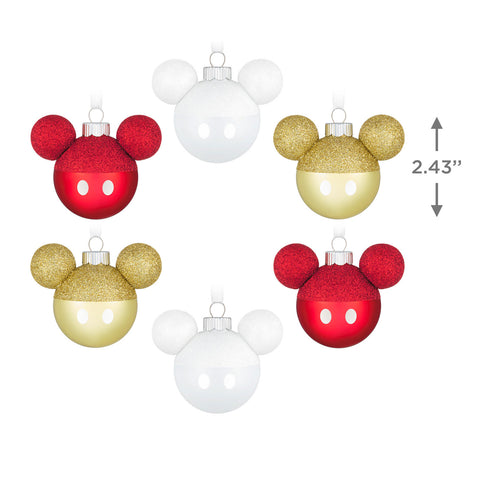 Disney Mickey Mouse Glass 2024 Hallmark Keepsake Ornaments, Set of 6 Hallmark Keepsake Ornament Hallmark   