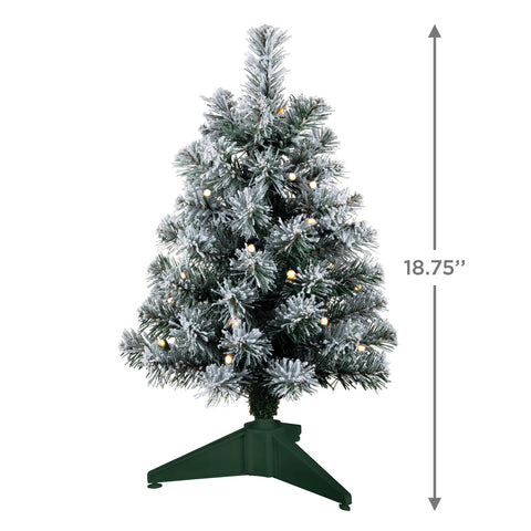 Miniature Snowy Green Pre-Lit Christmas Tree, 18.75" Hallmark Keepsake Ornament Hallmark   