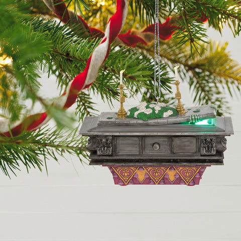 Disney The Haunted Mansion Collection The Coffin in the Conservatory 2024 Hallmark Keepsake Ornament With Light and Sound Hallmark Keepsake Ornament Hallmark   