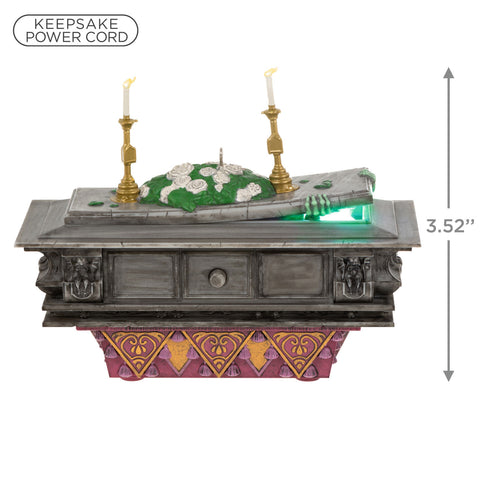 Disney The Haunted Mansion Collection The Coffin in the Conservatory 2024 Hallmark Keepsake Ornament With Light and Sound Hallmark Keepsake Ornament Hallmark   