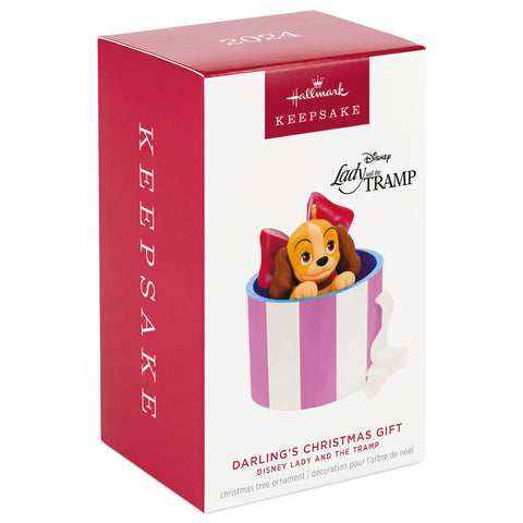 Disney Lady and the Tramp Darling's Christmas Gift 2024 Hallmark Keepsake Ornament Hallmark Keepsake Ornament Hallmark   