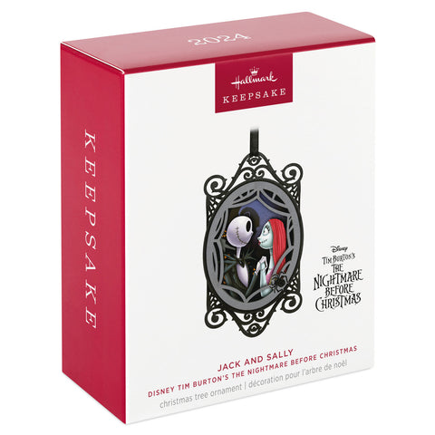 Disney Tim Burton's The Nightmare Before Christmas Jack and Sally Papercraft 2024 Hallmark Keepsake Ornament Hallmark Keepsake Ornament Hallmark   