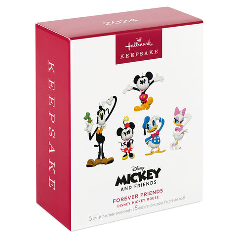 Disney Mickey and Friends Forever Friends 2024 Hallmark Keepsake Ornament, Set of 5 Hallmark Keepsake Ornament Hallmark   