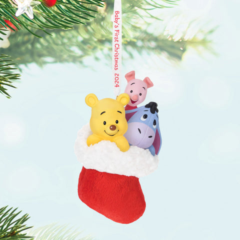 Disney Winnie the Pooh A Snuggly First Christmas 2024 2024 Hallmark Keepsake Ornament Hallmark Keepsake Ornament Hallmark   