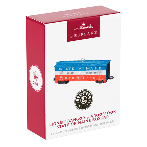 Hallmark Lionel® Bangor & Aroostook State of Maine Boxcar Metal Ornament Hallmark