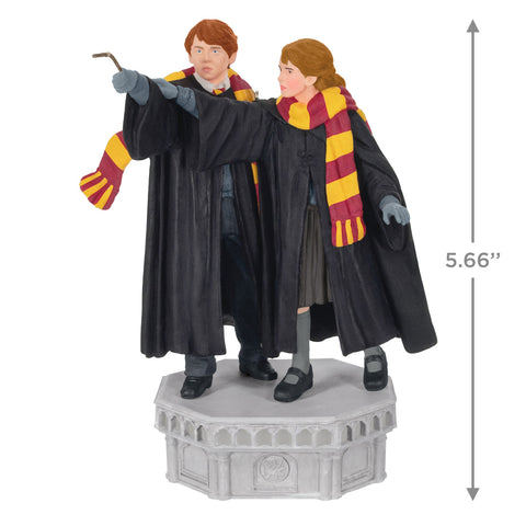 Harry Potter and the Chamber of Secrets™ Collection Ron Weasley™ and Hermione Granger™ 2024 Hallmark Keepsake Ornament With Light and Sound Hallmark Keepsake Ornament Hallmark   