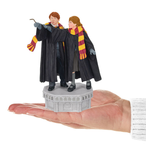 Harry Potter and the Chamber of Secrets™ Collection Ron Weasley™ and Hermione Granger™ 2024 Hallmark Keepsake Ornament With Light and Sound Hallmark Keepsake Ornament Hallmark   