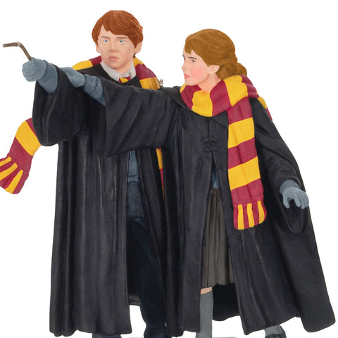 Harry Potter and the Chamber of Secrets™ Collection Ron Weasley™ and Hermione Granger™ 2024 Hallmark Keepsake Ornament With Light and Sound Hallmark Keepsake Ornament Hallmark   