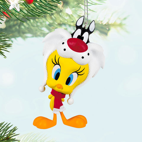 Looney Tunes™ Tweety™ Puddy Tat Hat 2024 Hallmark Keepsake Ornament Hallmark Keepsake Ornament Hallmark   