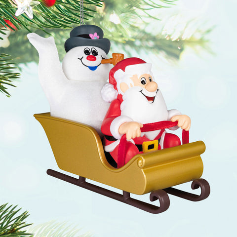 Frosty the Snowman™ Frosty and Santa 2024 Hallmark Keepsake Ornament Hallmark Keepsake Ornament Hallmark   