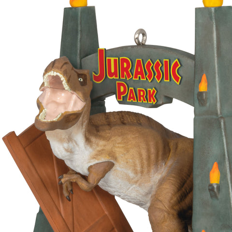 Jurassic Park Welcome to Jurassic Park 2024 Hallmark Keepsake Ornament With Sound Hallmark Keepsake Ornament Hallmark   