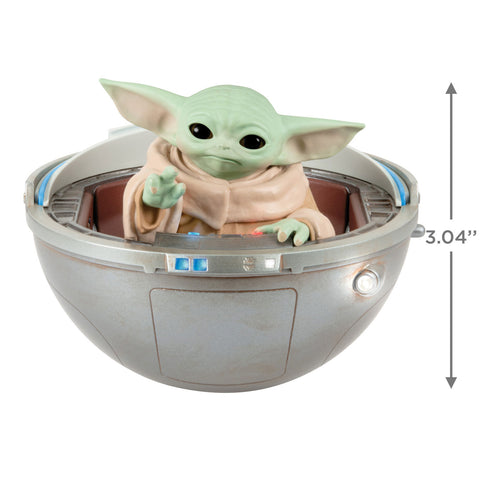 Star Wars: The Mandalorian™ Grogu™ in Hovering Pram 2024 Hallmark Keepsake Ornament With Light, Sound and Motion Hallmark Keepsake Ornament Hallmark   