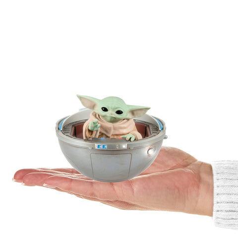 Star Wars: The Mandalorian™ Grogu™ in Hovering Pram 2024 Hallmark Keepsake Ornament With Light, Sound and Motion Hallmark Keepsake Ornament Hallmark   