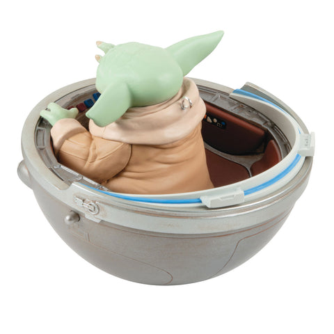 Star Wars: The Mandalorian™ Grogu™ in Hovering Pram 2024 Hallmark Keepsake Ornament With Light, Sound and Motion Hallmark Keepsake Ornament Hallmark   