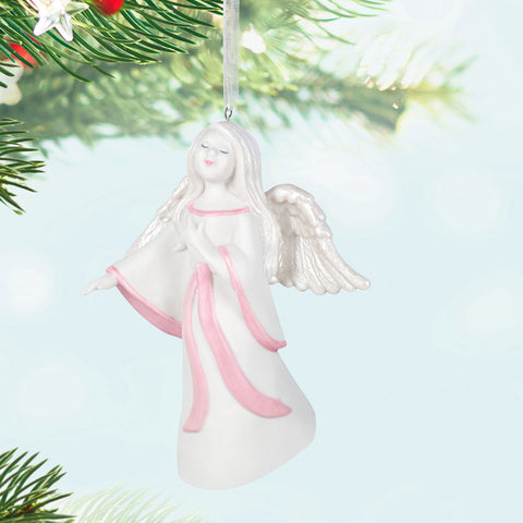 Angel of Healing Porcelain 2024 Hallmark Keepsake Ornament Benefiting Susan G. Komen® Hallmark Keepsake Ornament Hallmark   