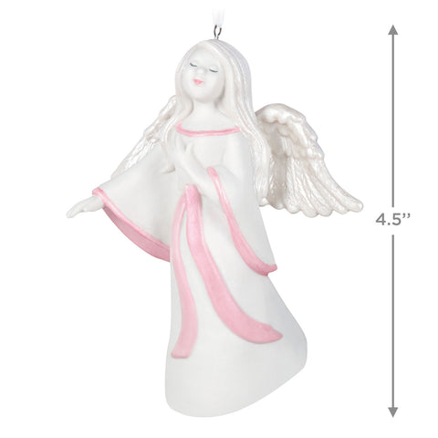 Angel of Healing Porcelain 2024 Hallmark Keepsake Ornament Benefiting Susan G. Komen® Hallmark Keepsake Ornament Hallmark   