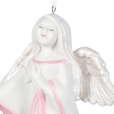 Angel of Healing Porcelain 2024 Hallmark Keepsake Ornament Benefiting Susan G. Komen® Hallmark Keepsake Ornament Hallmark   