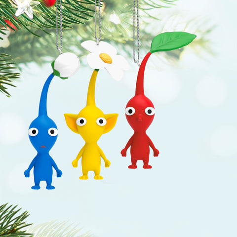 Nintendo Pikmin™ Red, Yellow, and Blue Pikmin 2024 Hallmark Keepsake Ornaments, Set of 3 Hallmark Keepsake Ornament Hallmark   